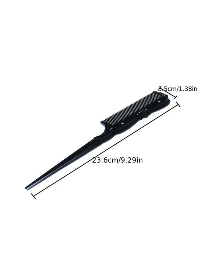 Black Fine Toothed Detangling Hair Comb For Wet Dry Hair Styling - Image 4
